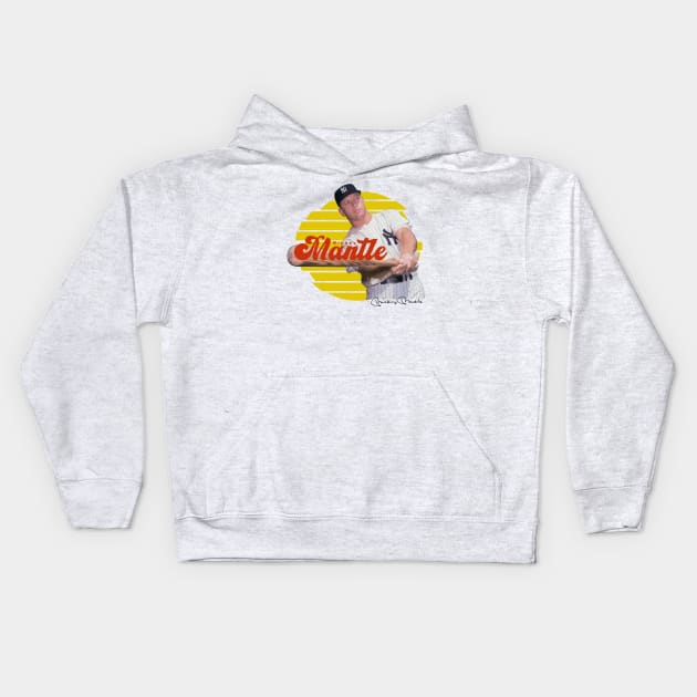 Mickey Mantle Kids Hoodie by Juantamad